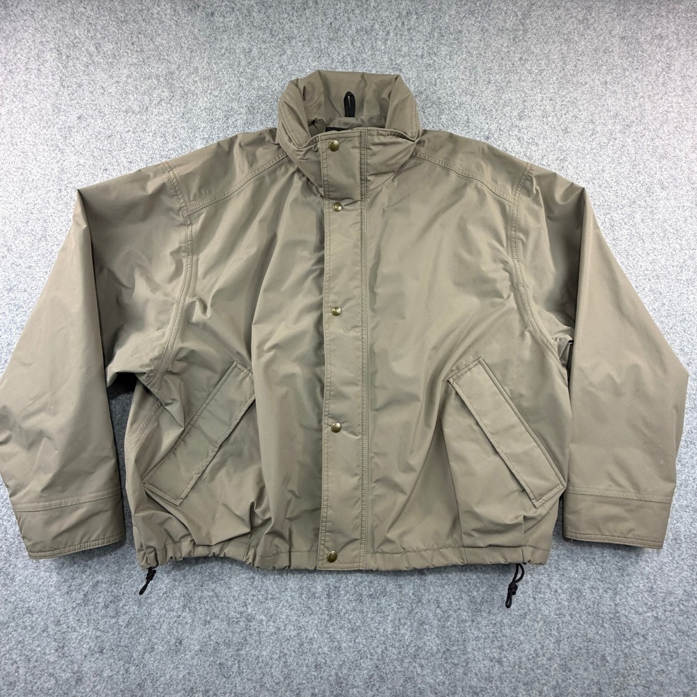 Woolrich Classic Gore-Tex Jacket Mens Size XXL Tan Nylon Full Zip USA Made